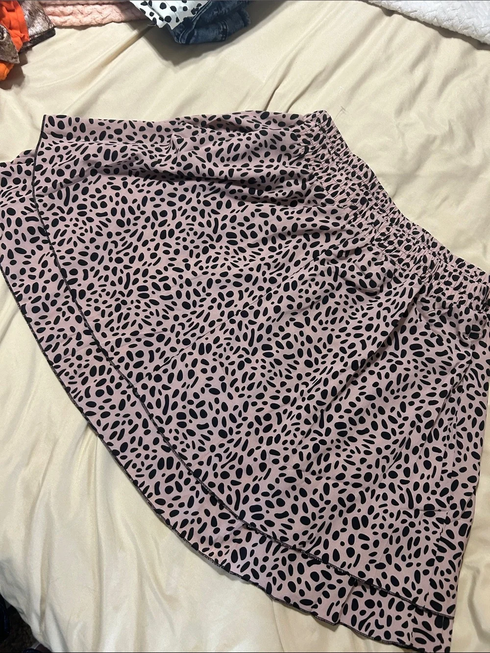 Unk Pink & Black Leopard-Print Skater Skirt